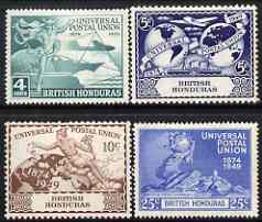 British Honduras 1949 KG6 75th Anniversary of Universal Postal Union set of 4 mounted mint, SG172-75, stamps on , stamps on  kg6 , stamps on  upu , stamps on 