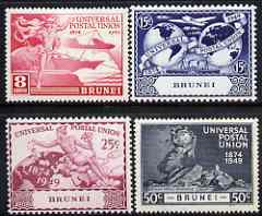 Brunei 1949 KG6 75th Anniversary of Universal Postal Union set of 4 mounted mint, SG96-99, stamps on , stamps on  kg6 , stamps on  upu , stamps on 