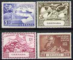 Grenada 1949 KG6 75th Anniversary of Universal Postal Union set of 4 mounted mint, SG 168-71, stamps on , stamps on  stamps on , stamps on  stamps on  kg6 , stamps on  stamps on  upu , stamps on  stamps on 