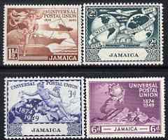 Jamaica 1949 KG6 75th Anniversary of Universal Postal Union set of 4 mounted mint, SG145-48, stamps on , stamps on  stamps on , stamps on  stamps on  kg6 , stamps on  stamps on  upu , stamps on  stamps on 