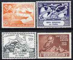 Kenya, Uganda & Tanganyika 1949 KG6 75th Anniversary of Universal Postal Union set of 4 mounted mint, SG 159-62, stamps on , stamps on  stamps on , stamps on  stamps on  kg6 , stamps on  stamps on  upu , stamps on  stamps on 