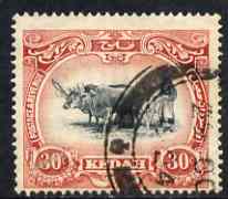 Malaya - Kedah 1921-32 Ploughing 30c Script used SG34a, stamps on , stamps on  stamps on malaya - kedah 1921-32 ploughing 30c script used sg34a