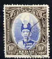 Malaya - Kedah 1937 Sultan 10c used SG60, stamps on , stamps on  stamps on malaya - kedah 1937 sultan 10c used sg60