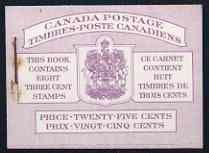 Canada 1953 Booklet 25c purple bi-lingual cover (QEII) usual rusting around staple SG SB50a, stamps on , stamps on  stamps on booklet - canada 1953 booklet 25c purple bi-lingual cover (qeii) usual rusting around staple sg sb50a