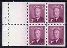 Canada 1949-51 KG6 43c purple Booklet pane of 4 plus 2 labels unmounted mint SG416a, stamps on , stamps on  stamps on , stamps on  stamps on  kg6 , stamps on  stamps on 