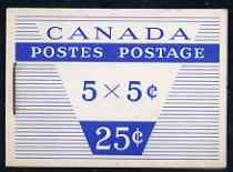 Canada 1956 Booklet 25c blue cover slight rusting around staple SG SB56, stamps on 
