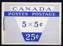 Canada 1956 Booklet 25c blue cover slight rusting around staple SG SB56, stamps on 