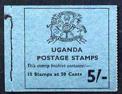 Uganda 1975 Booklet 5s blue cover SG SB8, stamps on , stamps on  stamps on booklet - uganda 1975 booklet 5s blue cover sg sb8