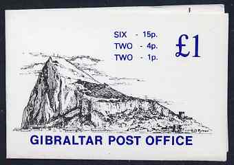 Gibraltar 1981 Booklet Â£1 black & blue cover SG SB7, stamps on , stamps on  stamps on booklet - gibraltar 1981 booklet £1 black & blue cover sg sb7