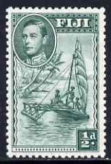 Fiji 1938-55 KG6 1/2d native Sailing Canoe P12 mounted mint SG 249b, stamps on , stamps on  kg6 , stamps on 