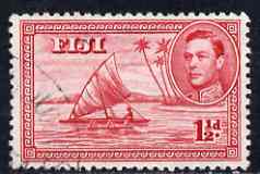 Fiji 1938-55 KG6 1.5d carmine P12 (die II native in canoe) used SG 252c, stamps on , stamps on  stamps on , stamps on  stamps on  kg6 , stamps on  stamps on 