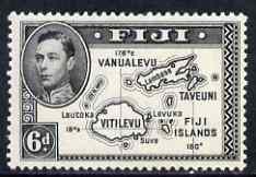 Fiji 1938-55 KG6 6d black P13.5 (die II with 180) mounted mint SG 261, stamps on , stamps on  kg6 , stamps on 