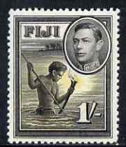 Fiji 1938-55 KG6 1s black & yellow mounted mint SG 262, stamps on , stamps on  kg6 , stamps on 