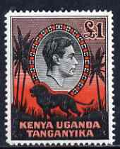 Kenya, Uganda & Tanganyika 1938-54 KG6 Lion \A31 P14 mounted mint SG150a, stamps on , stamps on  kg6 , stamps on 
