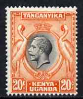 Kenya, Uganda & Tanganyika 1935-37 Crowned Cranes KG5 20c mounted mint SG114, stamps on , stamps on  kg5 , stamps on 