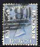 Sierra Leone 1883 QV 4d blue CA used SG26, stamps on , stamps on  qv , stamps on 