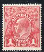 Australia 1914 KG5 Head 1d pale carmine P14 Die I fine mounted mint with inverted watermark, SG 21w, stamps on , stamps on  stamps on , stamps on  stamps on  kg5 , stamps on  stamps on 