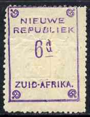 South Africa - New Republic 1887 6d yellow paper without date (Arms inverted) mounted mint, SG81b, stamps on , stamps on  stamps on south africa - new republic 1887 6d yellow paper without date (arms inverted) mounted mint, stamps on  stamps on  sg81b