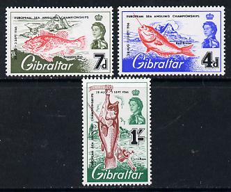 Gibraltar 1966 Sea Angling set of 3, SG 190-92 unmounted mint*, stamps on fishing, stamps on marine life, stamps on sport