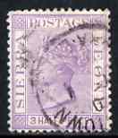 Sierra Leone 1884-91 QV 1.5d violet CA used (short corner perf) SG29, stamps on , stamps on  qv , stamps on 