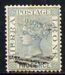 Sierra Leone 1884-91 QV 2d grey CA used SG30, stamps on , stamps on  qv , stamps on 