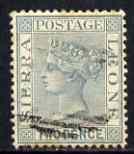 Sierra Leone 1884-91 QV 2d grey CA used SG30, stamps on , stamps on  stamps on , stamps on  stamps on  qv , stamps on  stamps on 