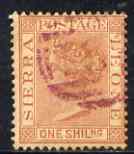 Sierra Leone 1884-91 QV 1s red-brown CA used SG34, stamps on , stamps on  qv , stamps on 