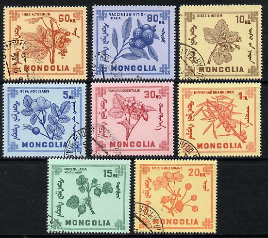 Mongolia 1968 Mongolian Berries set of 8 cto used, SG 466-73*, stamps on , stamps on  stamps on fruit