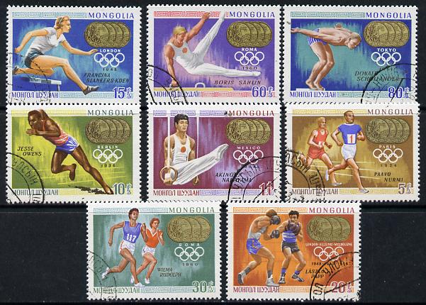 Mongolia 1969 Olympic Games - Gold Medal Winners set of 8 cto used, SG 506-13, stamps on , stamps on  stamps on olympics    sport