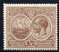 Bermuda 1920-21 KG5 Tercentenary (1st issue) 1/4d brown m/m, SG 59 , stamps on , stamps on  kg5 , stamps on 