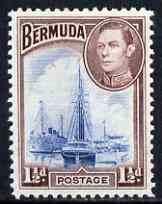 Bermuda 1938-52 KG6 Ships in Hamilton Harbour 1.5d deep blue & purple-brown m/m, SG 111, stamps on , stamps on  stamps on , stamps on  stamps on  kg6 , stamps on  stamps on 