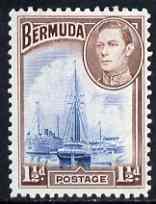 Bermuda 1938-52 KG6 Ships in Hamilton Harbour 1.5d light blue & purple-brown m/m, SG 111b, stamps on , stamps on  stamps on , stamps on  stamps on  kg6 , stamps on  stamps on 