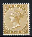 Bermuda 1893 QV 1s yellow-brown (crown CA) m/m, SG 29, stamps on , stamps on  stamps on , stamps on  stamps on  qv , stamps on  stamps on 