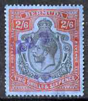 Bermuda 1924-32 KG5 2s6d black & carmine on blue fiscal used, SG 89, stamps on , stamps on  kg5 , stamps on 