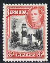 Bermuda 1938-52 KG6 Lighthouse 3d black & rose-red unmounted mint, SG 114, stamps on , stamps on  kg6 , stamps on 