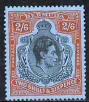 Bermuda 1938-53 KG6 2s 6d black & orange-red on pale blue perf 13 ordinary paper m/m, SG 117c, stamps on , stamps on  kg6 , stamps on 