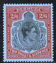 Bermuda 1938-53 KG6 2s 6d black & red on pale blue perf 13 ordinary paper unmounted mint, SG 117d, stamps on , stamps on  stamps on , stamps on  stamps on  kg6 , stamps on  stamps on 