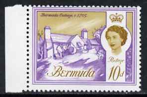 Bermuda 1962-68 QE2 Cottage 10d definitive unmounted mint, SG 170a, stamps on 