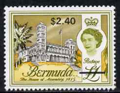 Bermuda 1970 QE2 New Currency $2.40 on £1 unmounted mint, SG 248, stamps on 