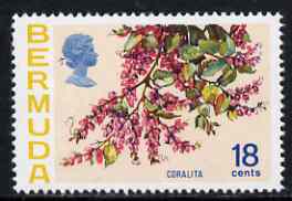 Bermuda 1970-75 QE2 Flowers def 18c Coralita unmounted mint, SG 259, stamps on , stamps on  stamps on bermuda 1970-75 qe2 flowers def 18c coralita unmounted mint, stamps on  stamps on  sg 259