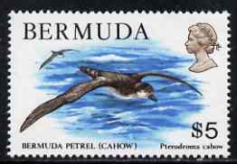 Bermuda 1978-83 QE2 Cahow (Bermuda Petrel) $5 unmounted mint, SG 403, stamps on 