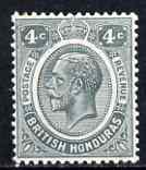British Honduras 1922-33 KG5 Script CA 4c grey lightly mounted mint, SG 130, stamps on , stamps on  kg5 , stamps on 