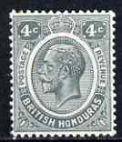 British Honduras 1922-33 KG5 Script CA 4c grey lightly mounted mint, SG 130, stamps on , stamps on  stamps on , stamps on  stamps on  kg5 , stamps on  stamps on 