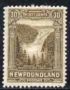 Newfoundland 1931 Grand Falls 30c mounted mint, SG 208, stamps on 