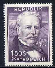 Austria 1954 Birth Anniversary of M Von Schwind (painter) 1s 50 m/mint, SG1253, stamps on 