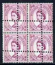 Great Britain 1952-67 Wilding 6d mounted mint block of 4 with double perfs, interesting forgery, stamps on 
