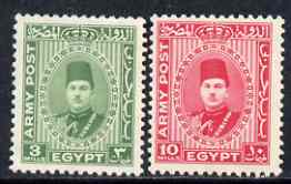 Egypt 1939 Farouk Army Post set of 2 mounted mint SG A14-15, stamps on , stamps on  stamps on egypt 1939 farouk army post set of 2 mounted mint sg a14-15