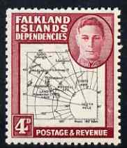 Falkland Islands Dependencies 1946-49 KG6 Thick Maps 4d unmounted mint SG G5, stamps on , stamps on  kg6 , stamps on maps