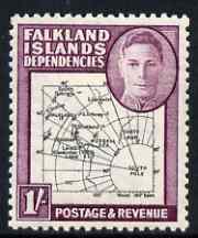 Falkland Islands Dependencies 1946-49 KG6 Thick Maps 1s unmounted mint SG G8, stamps on , stamps on  kg6 , stamps on maps