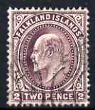 Falkland Islands 1904-12 KE7 2d purple used SG45, stamps on , stamps on  stamps on , stamps on  stamps on  ke7 , stamps on  stamps on 
